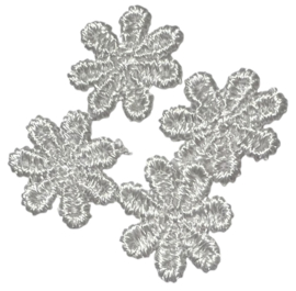 Kanten bloemetje wit 15mm, per 4
