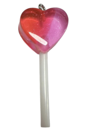 Hartjes lolly rood-roze 50x18 mm