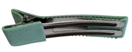 Alligator haarclipje 50x10 mm met stof bekleed; lichtgroen