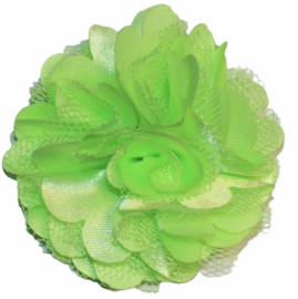 Tule bloem 5 cm neongroen