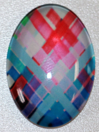 Glas flatback cabochon multi color 18 x 25 mm