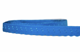 Elastische biaisband met schulprandje (vouwkant) blauw 10mm per 0,5 meter