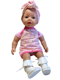 Setje: mouwloos jurkje met haarbandje My little baby born