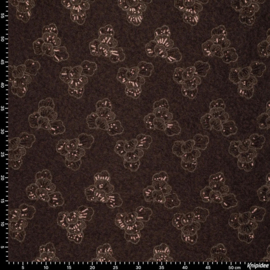 Wol-achtig- Sequalila Flora brown, per 25 cm
