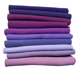 Boordstof pakketje paars/oudroze/lila 9 kleuren x 10 cm (96 breed) en 1 kleur 15x70 cm