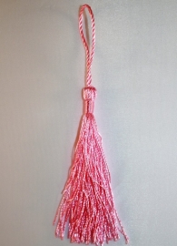 Polyester tassel/ kwastje roze 13 cm