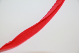 Elastische biaisband met schulprandje (vouwkant) rood 10mm per 0,5 meter