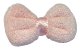 Lichtroze strik pluche 40x25 mm