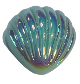 Flatback schelp met parelmoer glans 20mm, lichtblauw