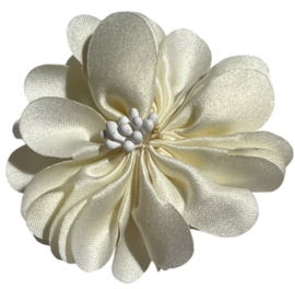 Stoffen bloem 5 cm vanille
