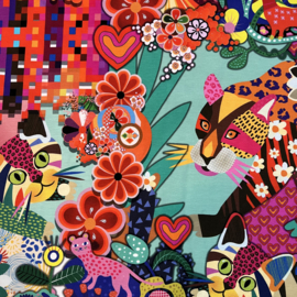 Panel digitale tricot: Colorful cats 120x150 cm Stenzo