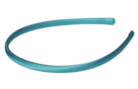 Diadeem / Haarband 7 mm satijn kleur aquablauw