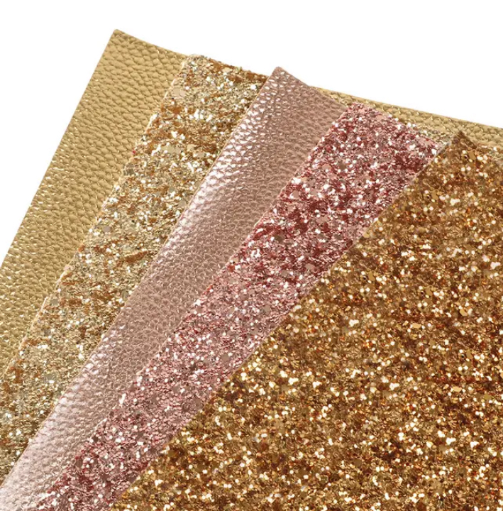5x PU leer A4 lapjes; set goud
