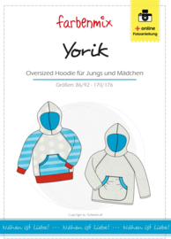 Farbenmix papier patroon oversized hoodie Yorik  J/M 86/92 - 170/176