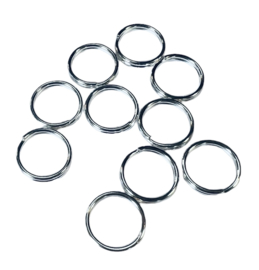 Dubbel rings  8mm /open jump rings zilverkleur,  per 10 stuks