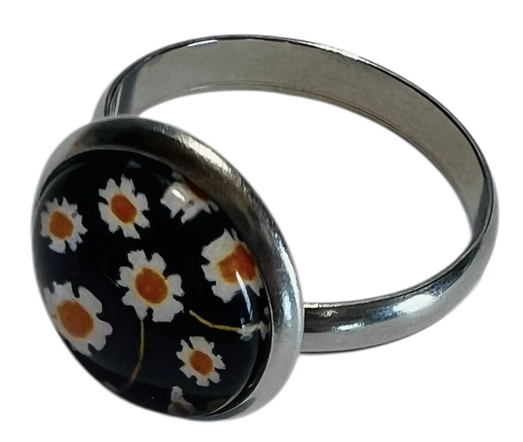 Ring RVS dia 17mm verstelbaar +setting 12mm, per stuk
