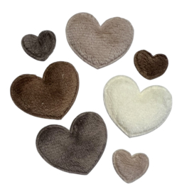 Pluche hart applicatie 30x35 mm donkerbruin