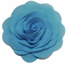 Stoffen bloem 8 cm blauw