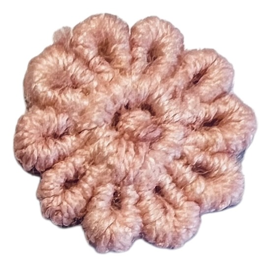 Bloemetje 16mm geborduurd oudroze