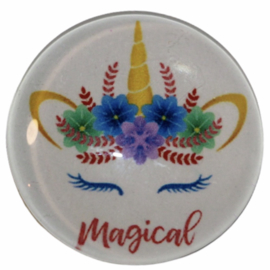 Glas cabochon 25mm: Unicorn magical