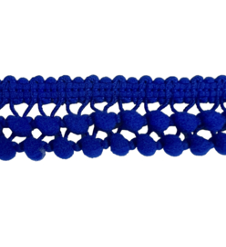 Dubbel bolletjesband kobaltblauw, per 50 cm