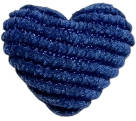 Rib hartje met spiegeltje op achterzijde 16x16 mm, kobalt