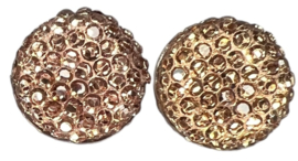 Flatback rondje 12mm shiny rose gold, per 2 stuks