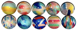 Glas cabochons 12 mm colorful fantasy: 10 stuks