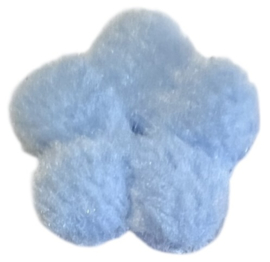 Pluche bloemetje 15mm lichtblauw