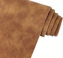 PU leer A4 lapje; suede-look bruin