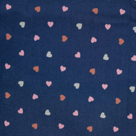 Jeans/ denim stretch met hartjes (Qjutie), per 25 cm