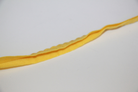 Elastische biaisband met schulprandje geel 10mm per 0,5 meter