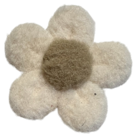 Bloem pluche lichtbeige/beige 55 mm