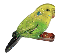 Flatback glitter papegaai 42x23 mm