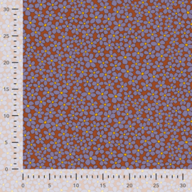 Katoen poplin: floral cognac (Qjutie), per 25 cm