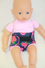 Luiertje My little BABY born donkerblauw gebloemd
