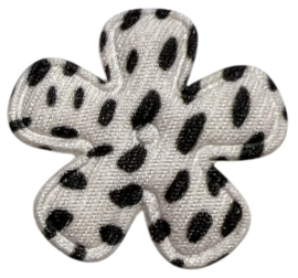 Bloemetje 25 mm wit/zwart
