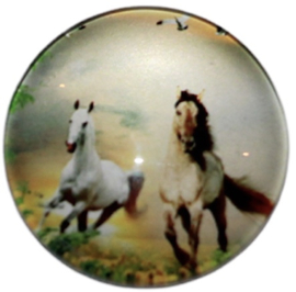 Glascabochon 20mm paarden in galop