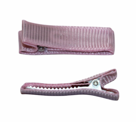 Alligator haarclipje 10x35 mm lichtroze, per stuk