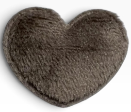 Pluche hart applicatie 25x30 mm donkerbruin