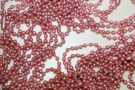 Roze metallic bolletjes ketting 70cm 2,4mm
