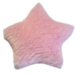 Applicatie sterretje pluche lichtroze 18 mm