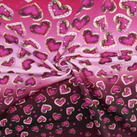 French Terry tricot: Touch of love pink, per 25 cm