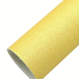 PU leer A4 lapje; glitter geel