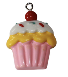 Cupcake hanger met haakje roze