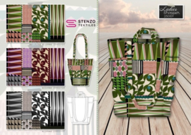 Canvas paneel ladies shopper: Retrospect'' Fancy Shopper, 150x150 cm