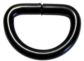 Metalen D-ring 15 mm zwart, per stuk