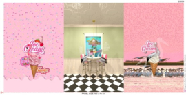 Tricot paneel: Pink diner 75x150 cm Stenzo