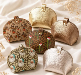 6x PU leer A4 lapjes; Kerst