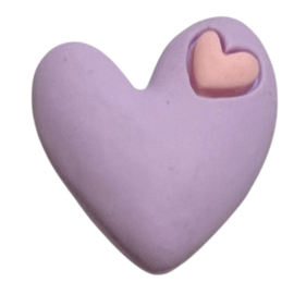 Flatback hart in hart roze/lila 20x20 mm